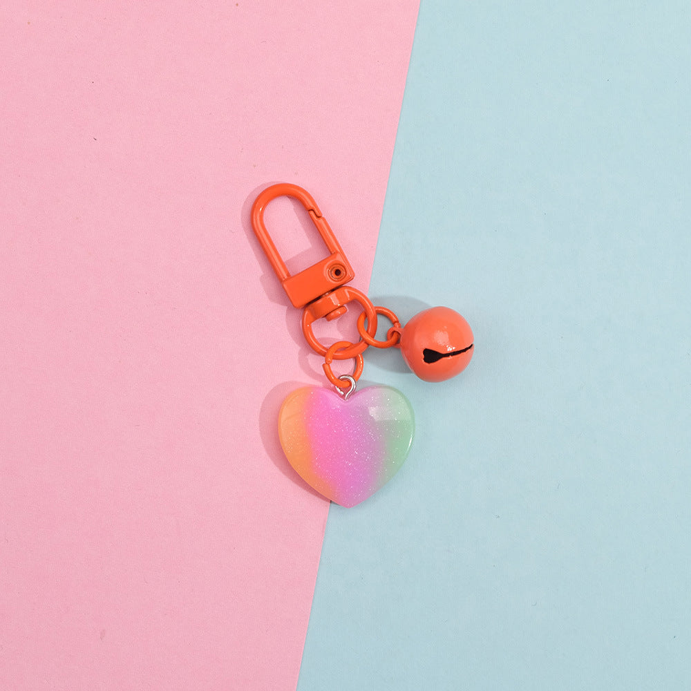 Wholesale 10PCS Gradient Cute Pendant Candy Color Metal Keychain